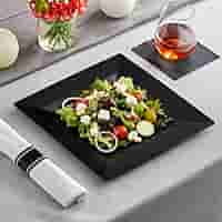 Plates Square BLK 10" 12/10