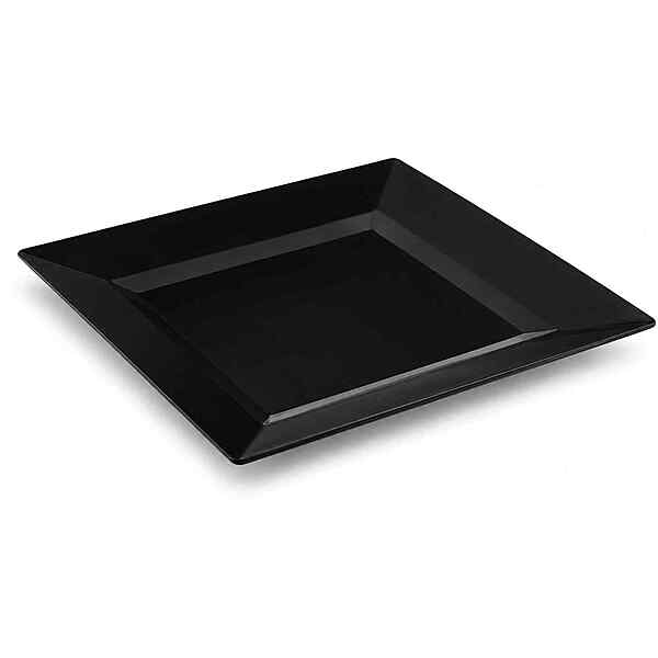 Plates Square BLK 10" 12/10
