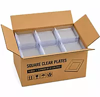 Plates Square Clear 6" 12/10