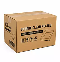 Plates Square Clear 6" 12/10