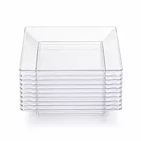 Plates Square Clear 6" 12/10