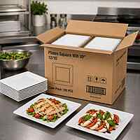 Plates Square WH 10" 12/10
