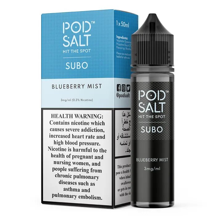 Pod Salt 50ML - Subo Blueberry Mist 3MG