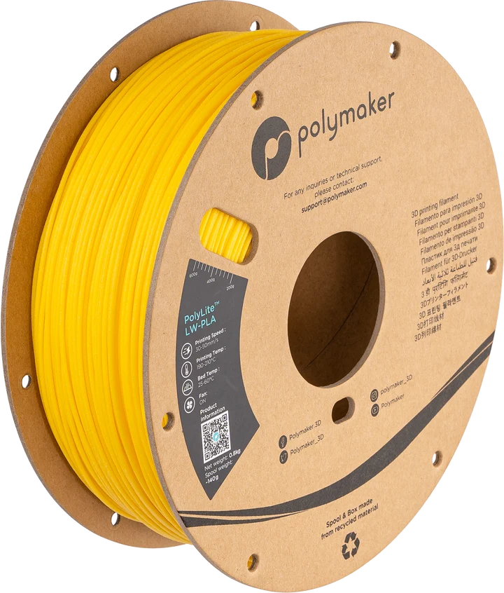    PolyLite LW-PLA(1.75mm, 800g) Bright Yellow