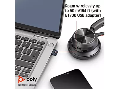 Poly Voyager 4320 UC Stereo USB-A Headset +BT700 USB-A Adapter 76U49AA