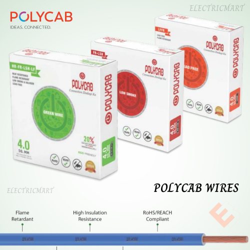 POLYCAB COPPER WIRE - 4 SQMM (90Mtrs)
