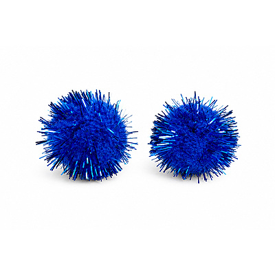 Pompones Metalizados 8Mm Azules  Paquete X 200 Unidades