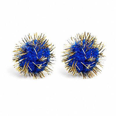 Pompones Metalizado 20Mm Azul Paquete X 100 Unidades