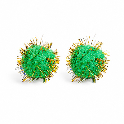 Pompones Metalizado 20Mm Verde  Paquete X 100 Unidades