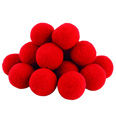 Pompones Unicolor 4 Centímetros Color Rojo Paquete por 100 Unidades