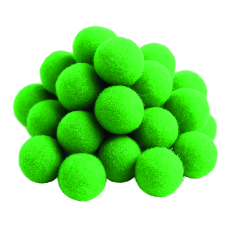 Pompones Unicolor 4 Centímetros Color Verde Paquete por 100 Unidades
