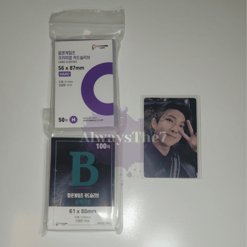 Popcorn Card Sleeves 56x87 Hard 61x88 Black Double Sleeved