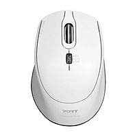 Port Connect Silent 1600DPI 3 Button Wireless Mouse - White