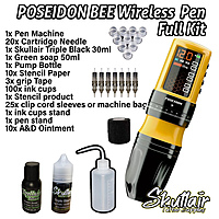 POSEIDON BEE Wireless Tattoo Pen – Honeycomb LED Full Tattoo Kit POSEIDON BEE Wireless Tattoo Pen – Honeycomb LED Full Tattoo Kit