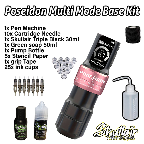 Poseidon Multi Mode  Adjustable stroke Wireless Base Tattoo Kit