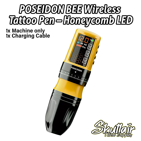 POSEIDON BEE Wireless Tattoo Pen – Honeycomb LED