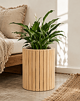 Wooden Round Planter | Decorative Indoor Plant Holder Wooden Round Planter | Decorative Indoor Plant Holder