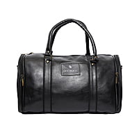 Premium Carthorse Black Leather Duffle Bag