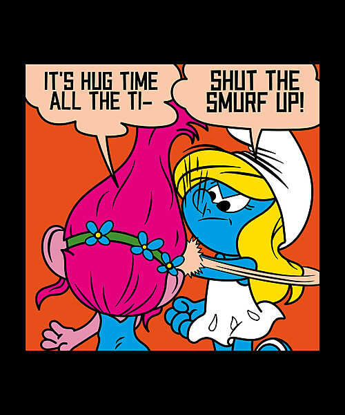Shut the Smurf Up – Anime Parody Black T-Shirt