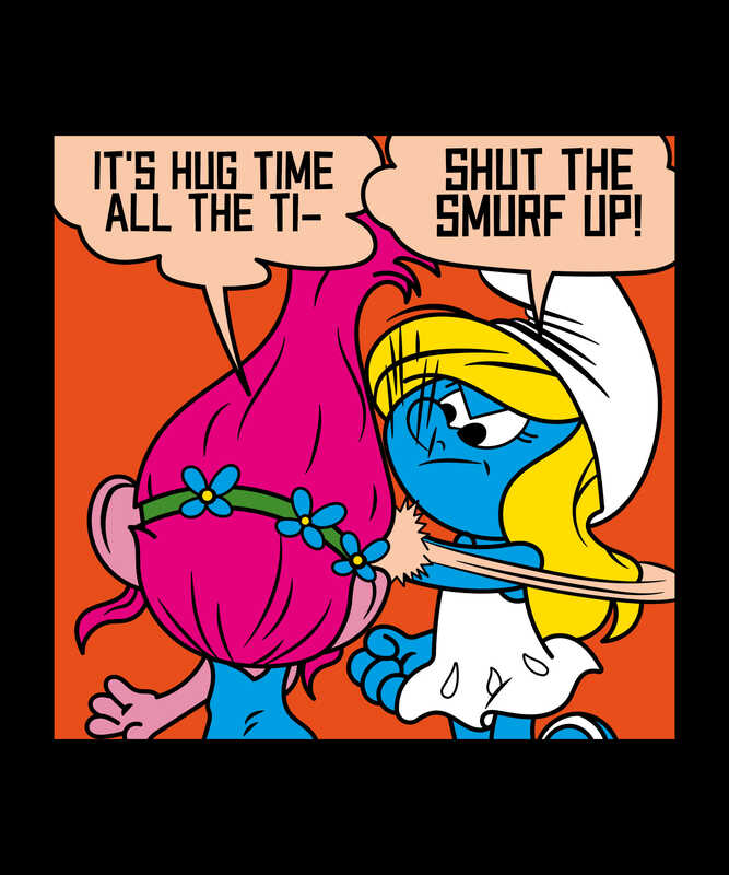 Shut the Smurf Up – Anime Parody Black T-Shirt