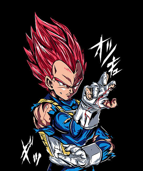 Crimson Saiyan Elite – Anime Parody Black T-Shirt