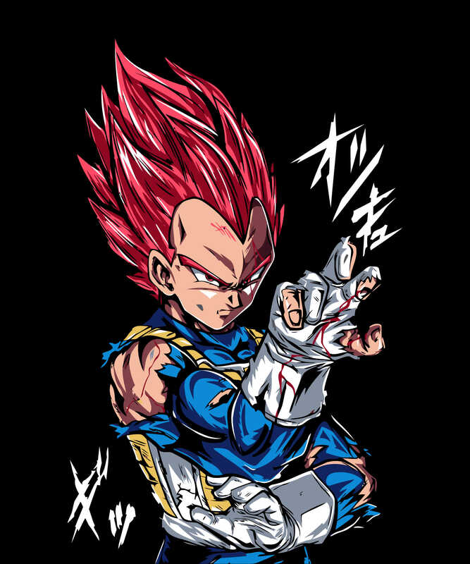 Crimson Saiyan Elite – Anime Parody Black T-Shirt