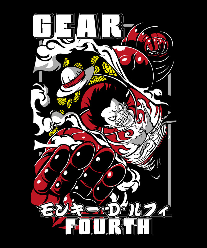 Gear Fourth Pirate – Anime Parody Black T-Shirt