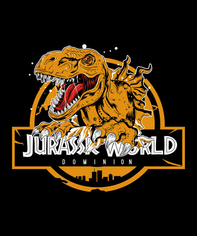 Jurassic Dominion – Dinosaur Parody Black T-Shirt