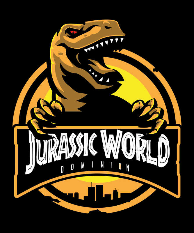 Jurassic Dominion Classic – Dinosaur Parody Black T-Shirt