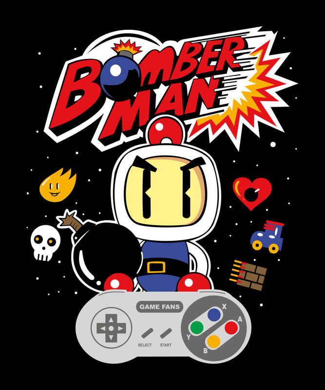 Bomber Hero – Retro Arcade Parody Black T-Shirt