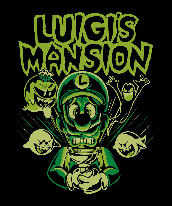 Haunted Mansion Plumber – Ghostly Arcade Parody Black T-Shirt