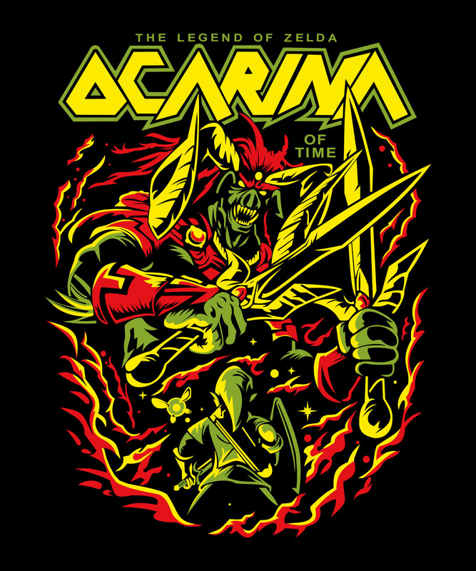 Ocarina of Time Showdown – Fantasy Adventure Parody Black T-Shirt