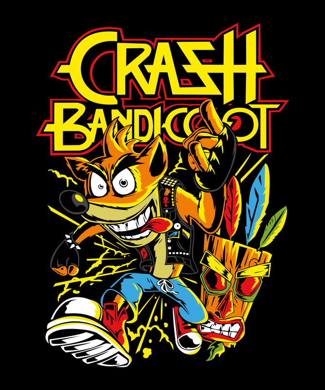 Crash Bandit – Wild Platformer Parody Black T-Shirt