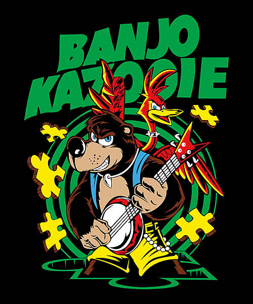 Bear & Bird Quest – Banjo Platformer Parody Black T-Shirt