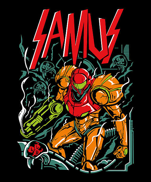 Galactic Hunter – Samus Space Parody Black T-Shirt
