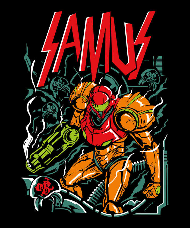 Galactic Hunter – Samus Space Parody Black T-Shirt