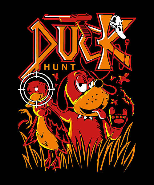 Duck Hunt Dog – Retro Shooter Parody Black T-Shirt