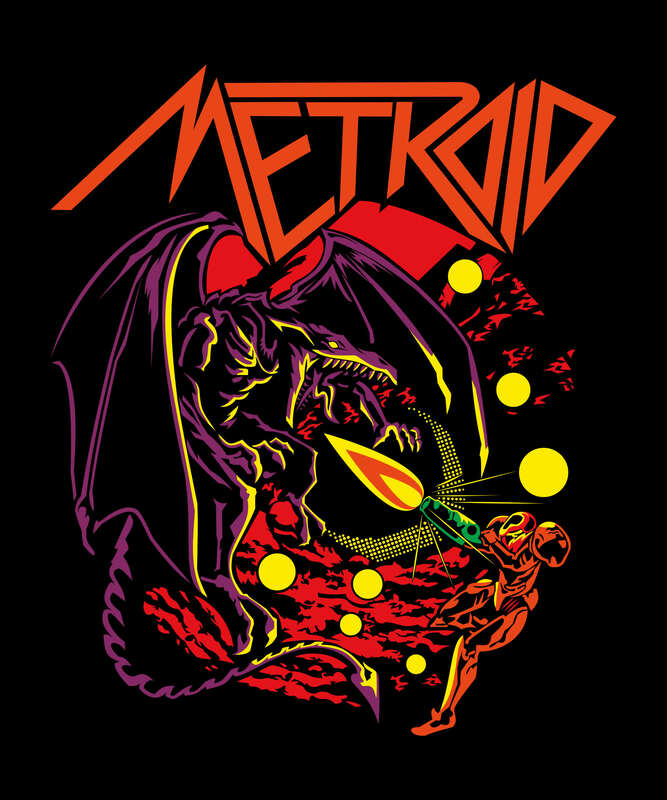 Metroid Showdown – Space Hunter Parody Black T-Shirt