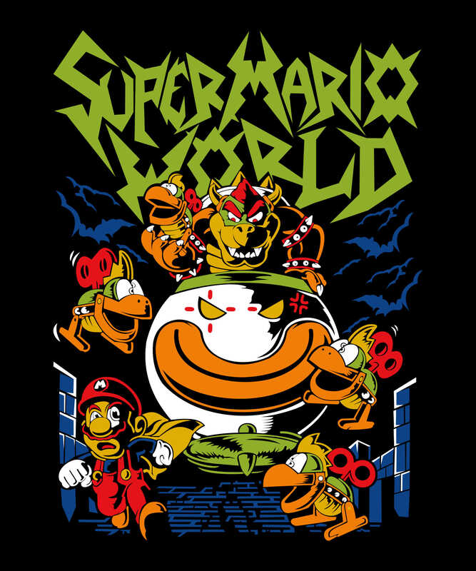 Super World Showdown – Mario Boss Parody Black T-Shirt