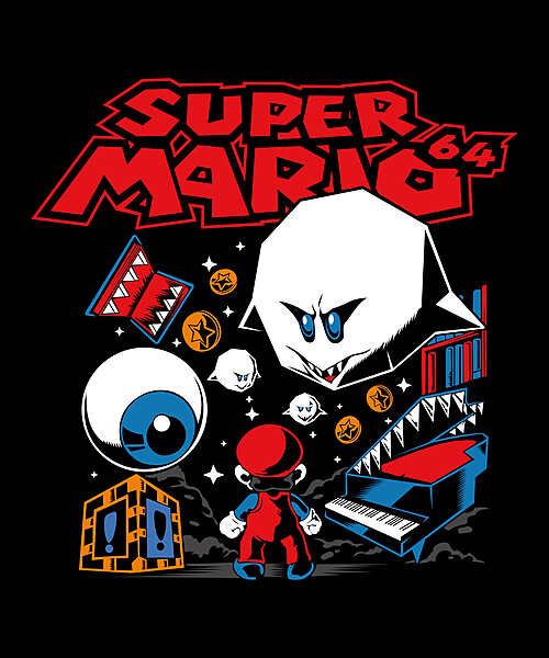 Haunted 64 – Super Mario Ghost Parody Black T-Shirt
