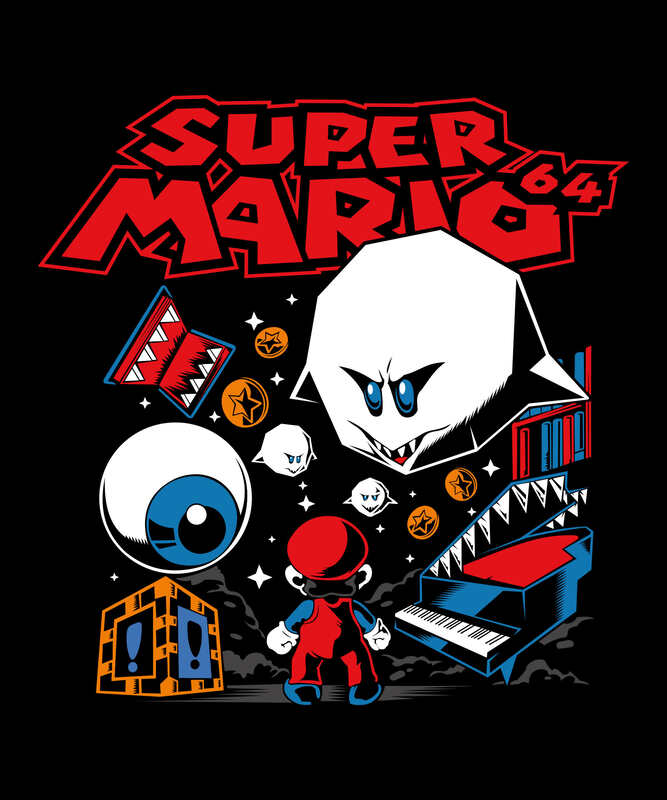 Haunted 64 – Super Mario Ghost Parody Black T-Shirt