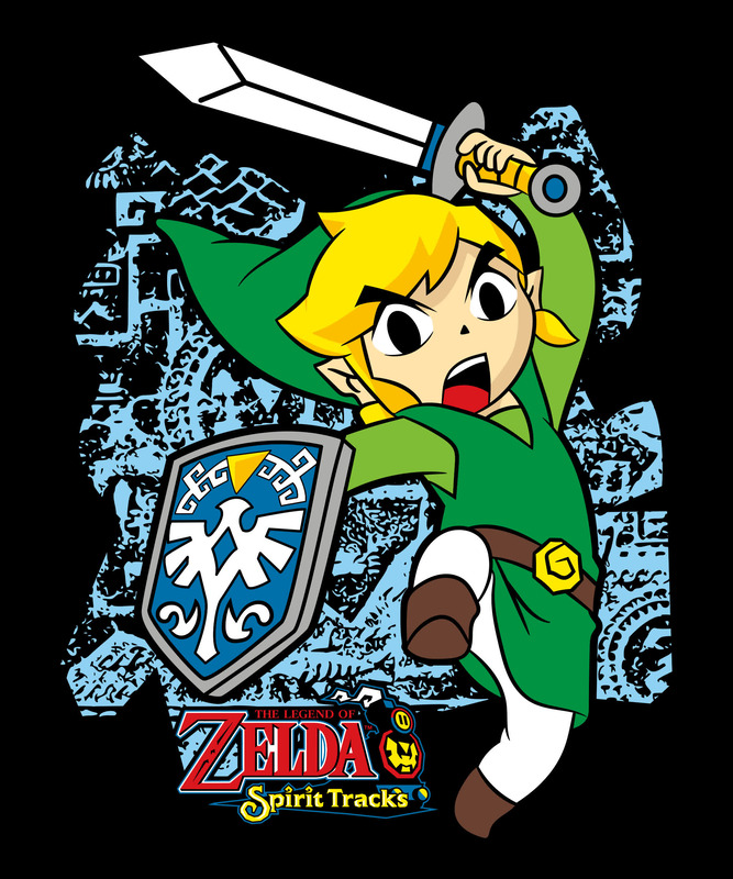 Spirit Tracks Hero – Zelda Adventure Parody Black T-Shirt