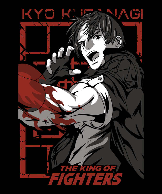 King of Fighters – Kyo Parody Fighter Black T-Shirt