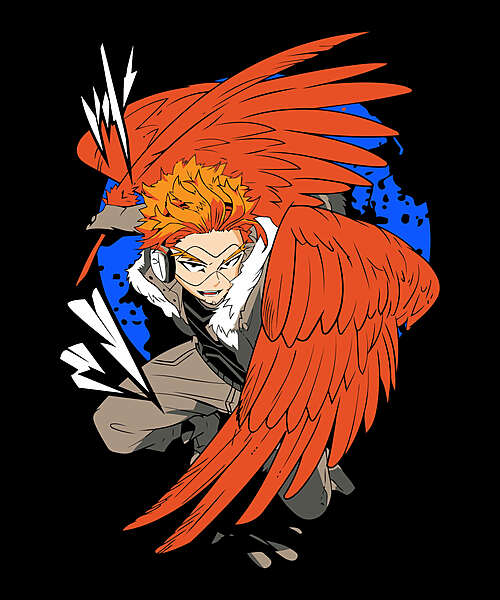 Winged Hero – Red Hawk Anime Parody Black T-Shirt