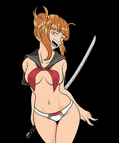 Anime Sword Girl School Uniform Graphic Tee