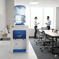 Atlantis Prime hot/cold water dispenser with a 20-liter bottle mounted on top in an office setting.