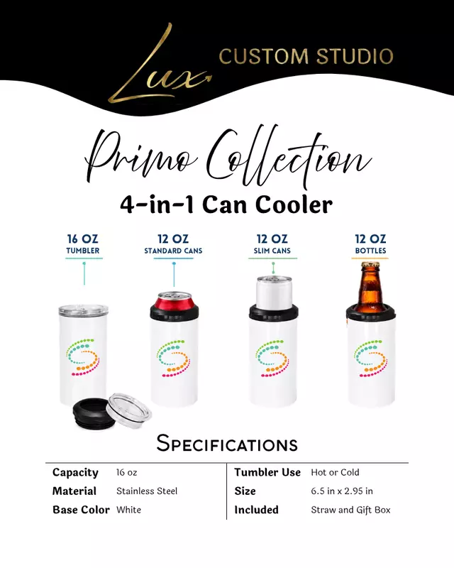 Primo Collection 4-in-1 Can Cooler