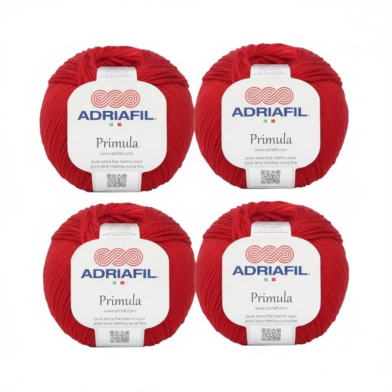 Lotto 4 Gomitoli di Filato in pura lana Adriafil Primula Col. Rosso Lotto 4 Gomitoli di Filato in pura lana Adriafil Primula Col. Rosso
