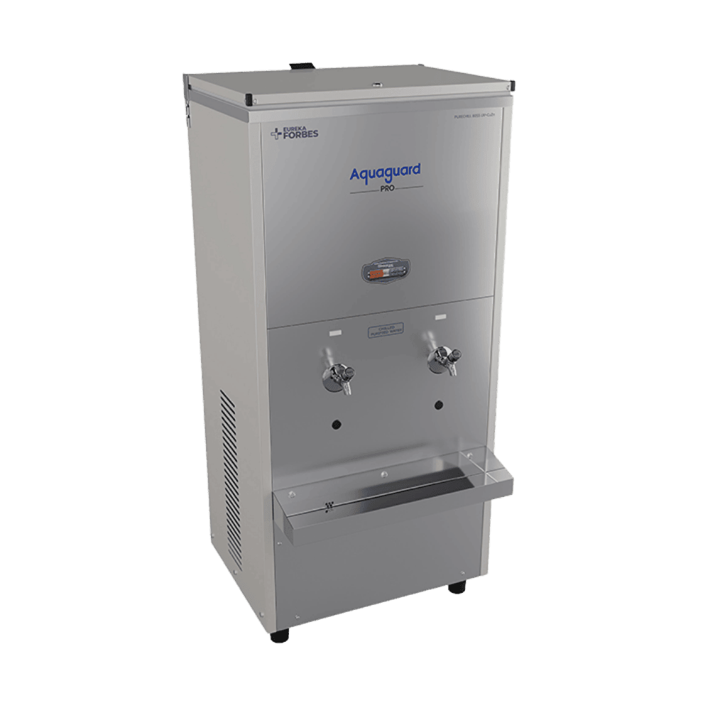 Large scale Aquaguard Pro Pure Chill 80 SS UV+CUZN water purifier for hospitals.