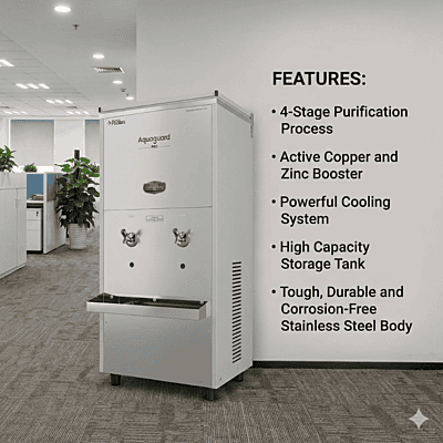 High-capacity Aquaguard Pro Pure Chill 80 SS UV+CUZN for office drinking water. High-capacity Aquaguard Pro Pure Chill 80 SS UV+CUZN for office drinking water.